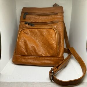 Krediz Super Soft Leather Crossbody Bag Color light brown